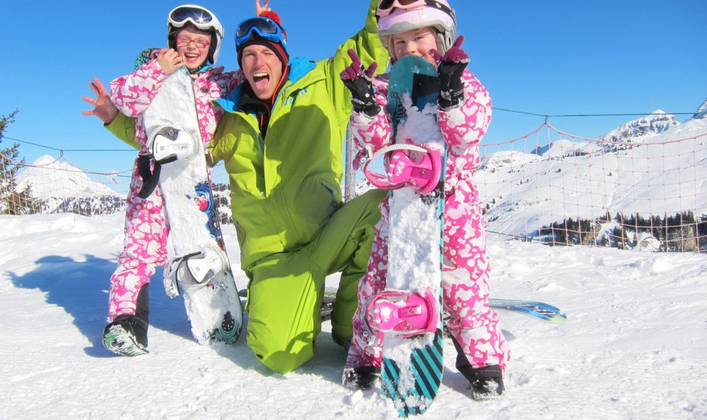 snowboarding with kids