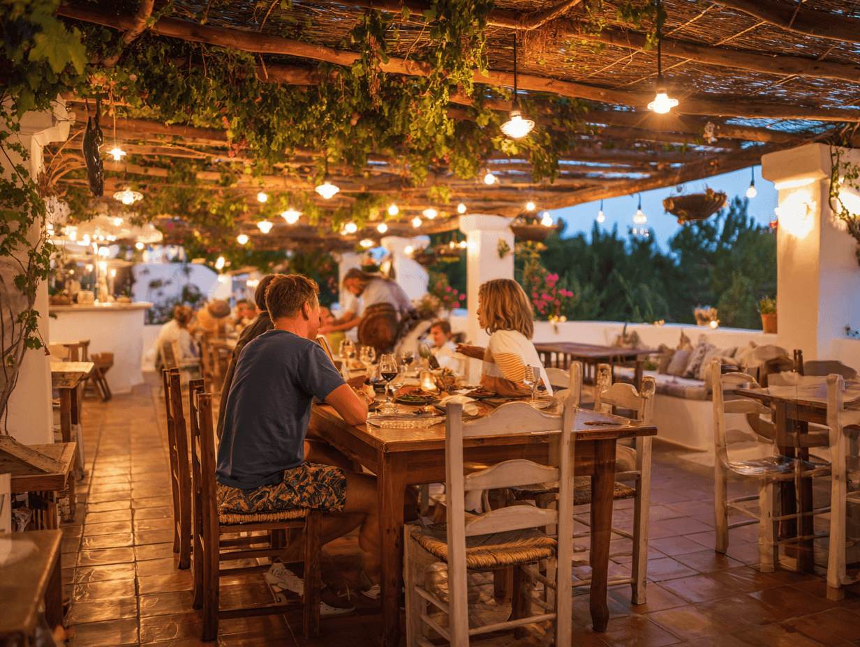 ibiza villa 2000 family dinner traditional restaura